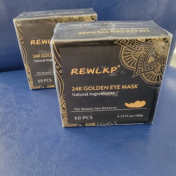 24K Gold Eye Mask for Puffy Eyes and Dark Circles 2 Boxes - Picture 1 of 7